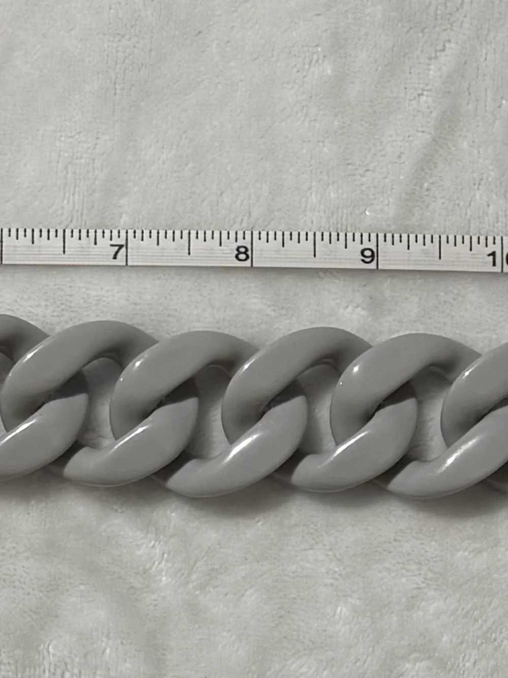Chunky Glossy Purse / Bag Chain Charm Light Gray